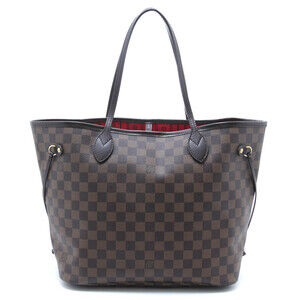 Louis Vuitton Neverfull Damier Tote Bag Canvas Leather Brown